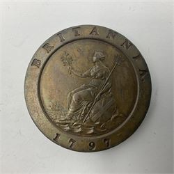 George III 1797 cartwheel twopence coin
