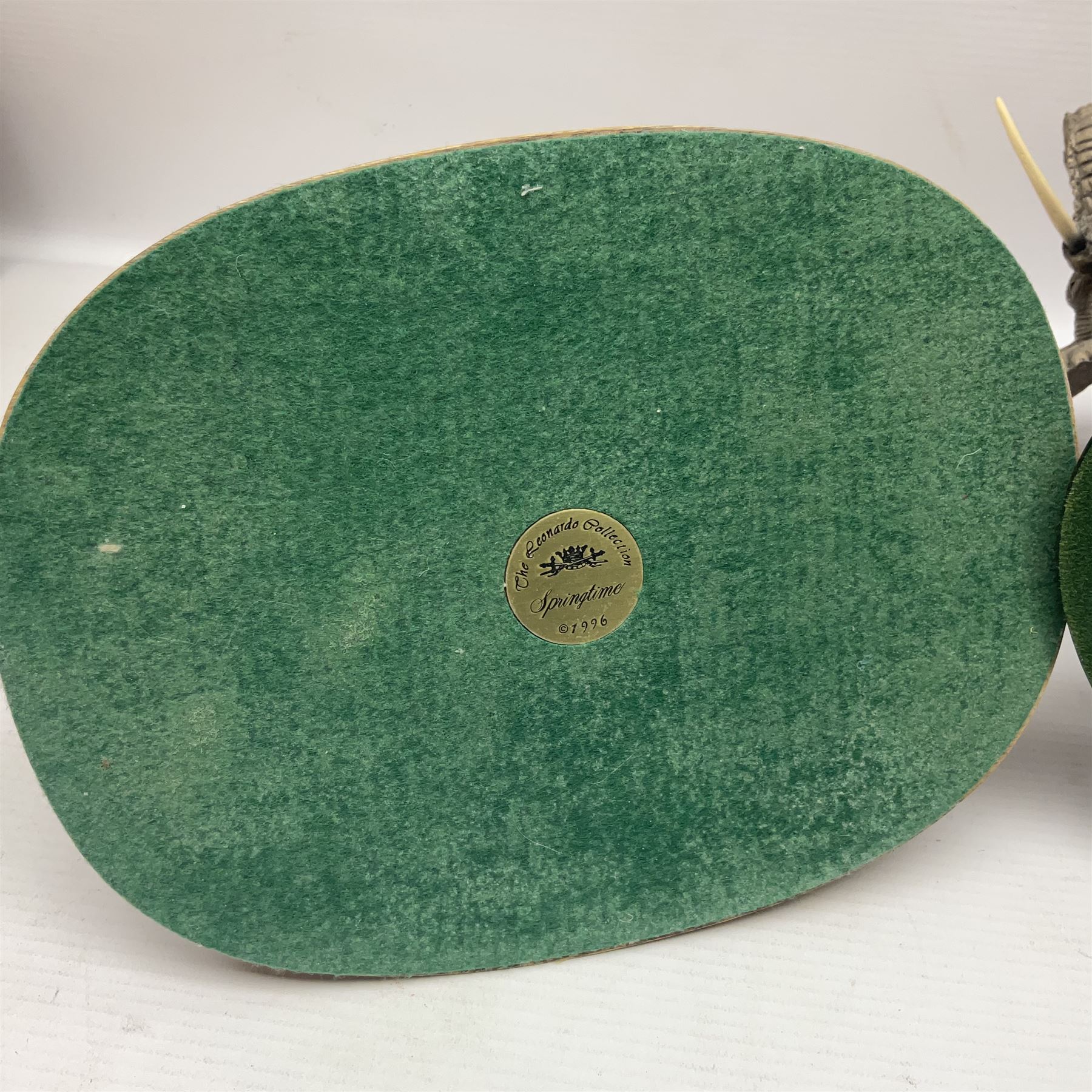 Border Fine Arts figure 'Two Owlets', together with Country Artists figures, 'Bull Elephant' and 'Penguin Family' and a Leonardo Border Collie group figure, tallest H22.5cm