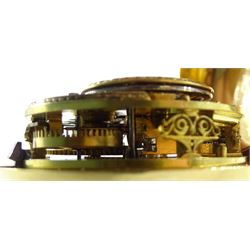 19th century silver-gilt pair cased verge fusee pocket watch for the Turkish market by Edward Prior (London 1800-1868), No. 43339, tulip pillars, pierced and engraved balance cock decorated with a classical urn, white enamel dial with Turkish numerals, beetle and poker hands and bull's eye glass