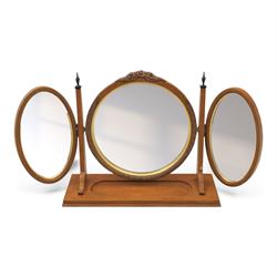 And So To Bed - 'Louis XV' triple dressing table mirror, central circular bevelled mirror,...