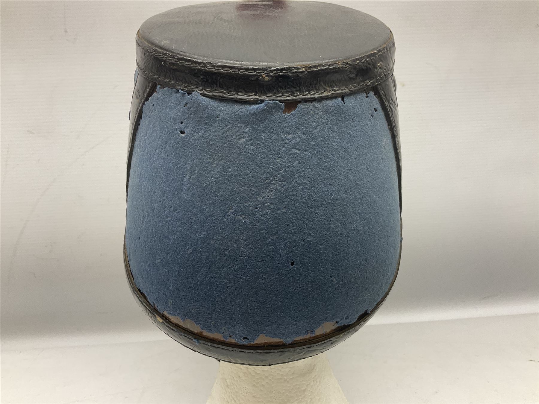 WW1 French Ecole Speciale Militaire Saint-Cyr shako with metallic tricolor cockade and scarlet pompom c1914