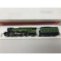 Hornby '00' gauge - Coronation Class 4-6-2 locomotive 'Duchess of Gloucester' No.6225 in LMS maroon; Class A1/A3 4-6-2 locomotive 'Flying Scotsman' No.4472 in LNER green; Class 9F 2-10-0 locomotive 'Evening Star' No.92220 in BR green; all boxed; and Class A1/A3 4-6-2 locomotive 'Prince Palatine' No.60052 in BR blue; unboxed (4)