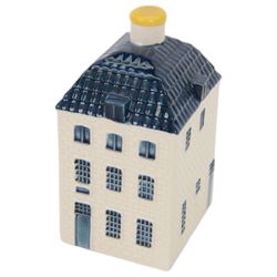 Eighteen KLM Miniatures, each blue Delft house form miniature produced exclusively for KLM Airlines by Bols Amsterdam, most with contents  