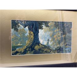 Maxfield Parrish (American 1870-1966): Classical Landscapes, pair chromolithographs 25cm x 45cm (2)