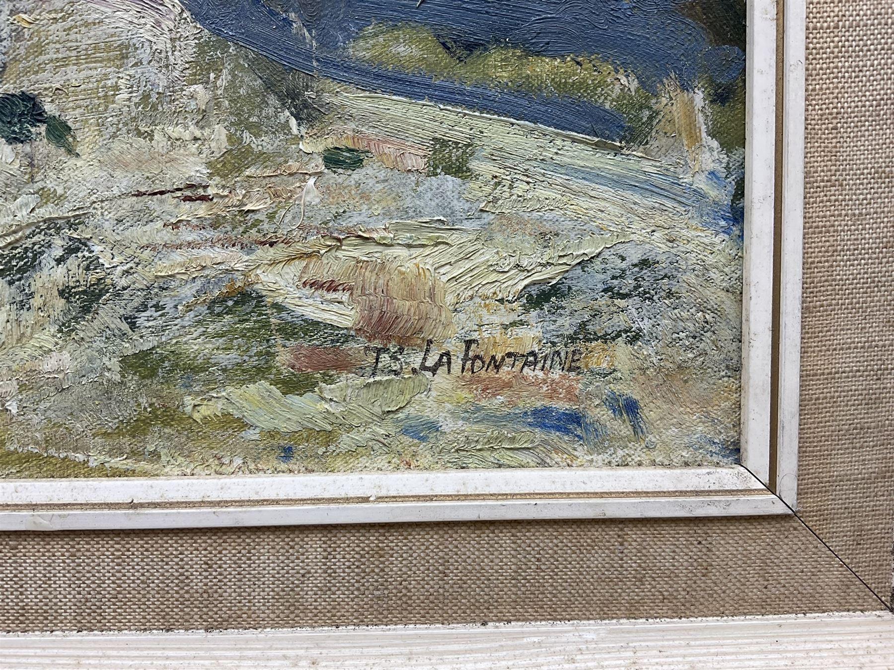 Thomas Sherwood La Fontaine (British 1915-2007): Exmoor Pony in the Snow, oil on canvas signed 39cm x 49cm