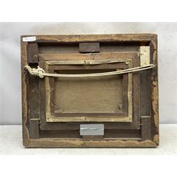 Joseph Thors (British 1863-1900): Farmstead in a Wooded Landscape, oil on canvas signed 24cm x 34cm 