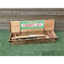 Jaques croquet set in a wooden crate  - 