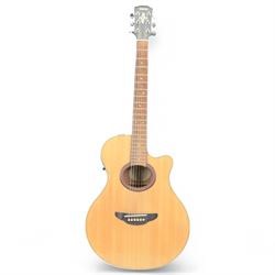 Yamaha APX-4A electro-acoustic guitar, in natural finish, serial no. 60628763, L103cm