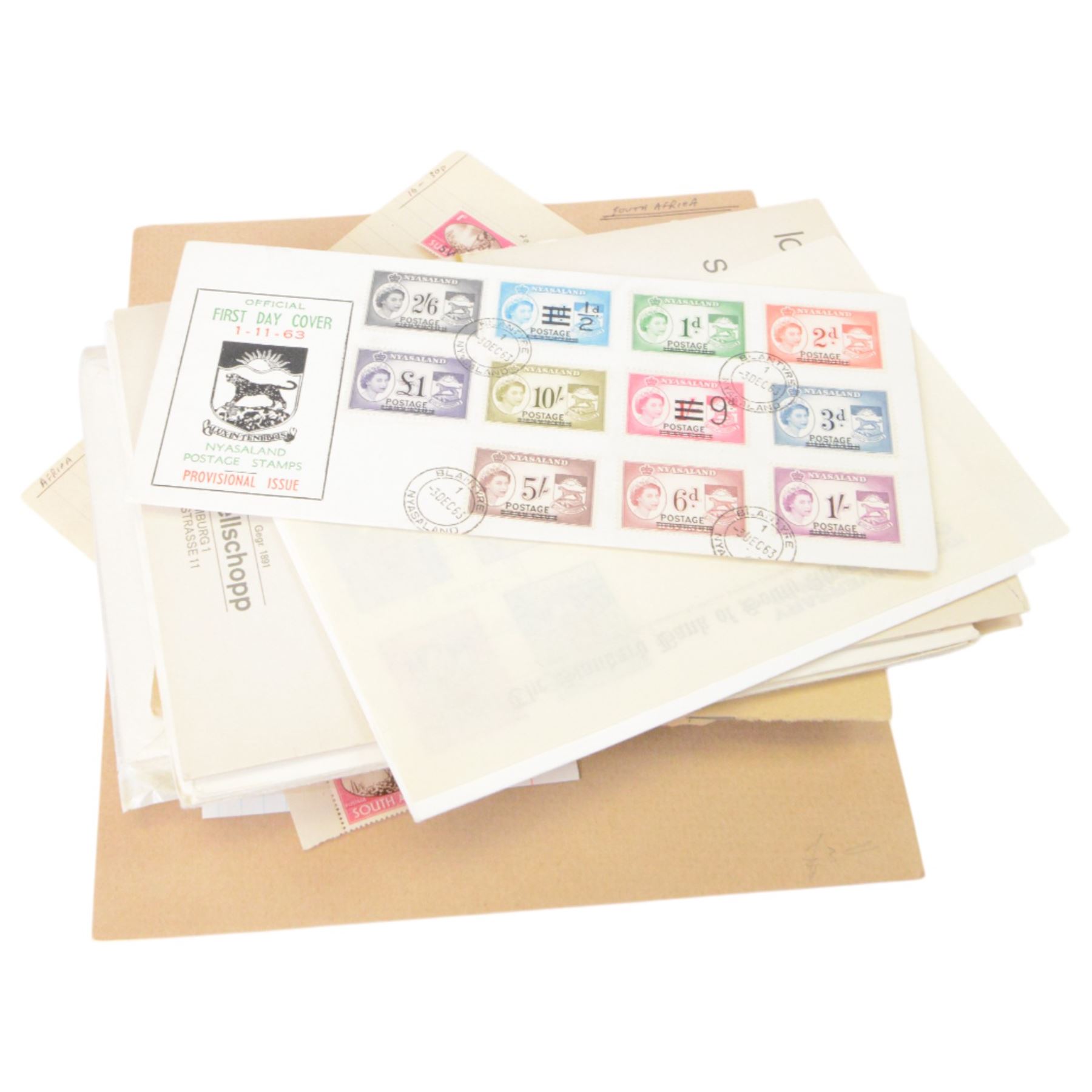 Great British and World stamps and postal history, including India, Gold Coast, Jamaica, Botswana, Malaya, Channel Islands, Brazil, Sweden, Czechoslovakia, Cyprus, Canada, etc, in various albums