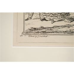 George Cruikshank (British 1792-1878): Monstrosities of 1824 and Monstrosities of 1818, pair of monochrome engravings max 24.5cm x 35cm (2)