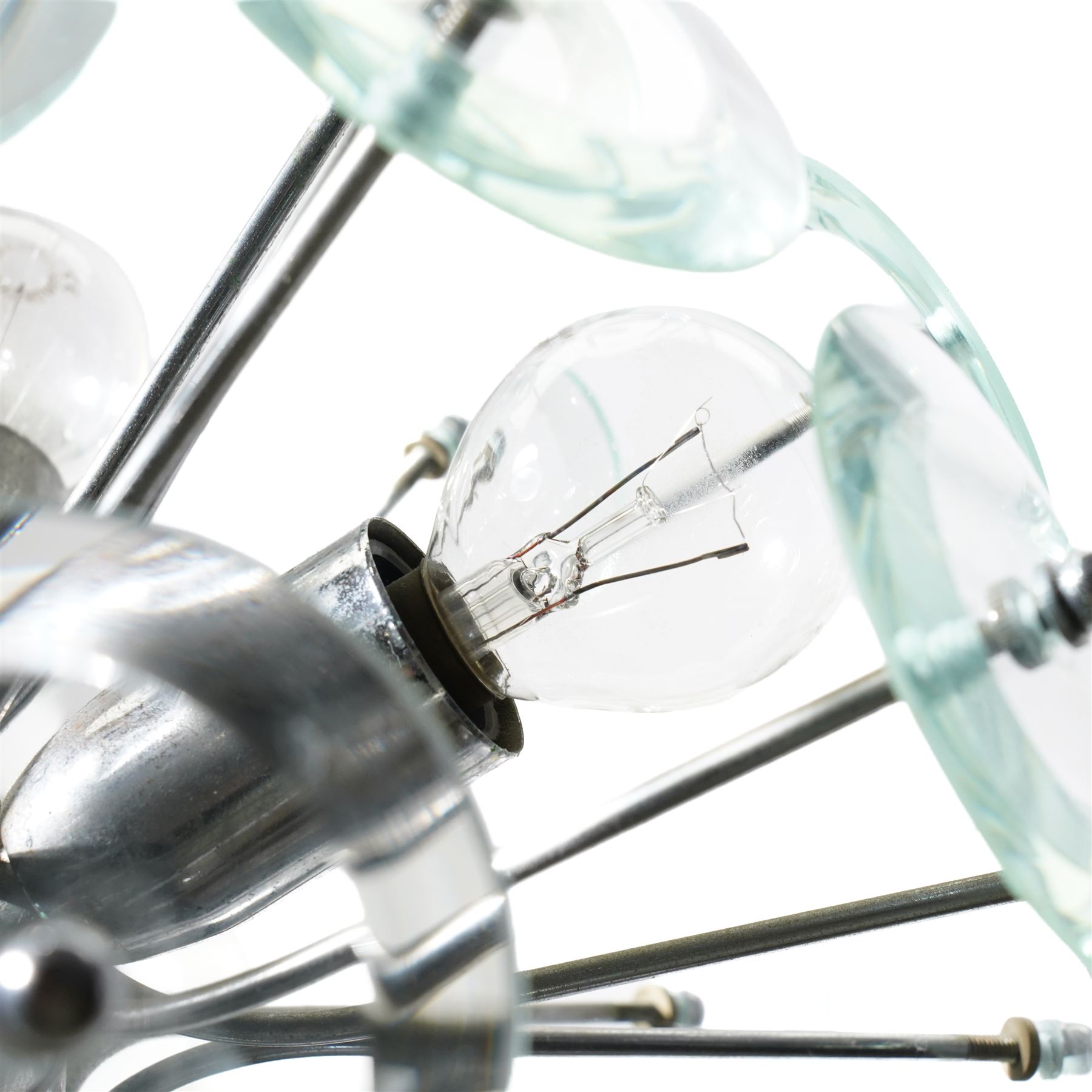 Sputnik chandelier, with glass disc decoration, drop 45cm 