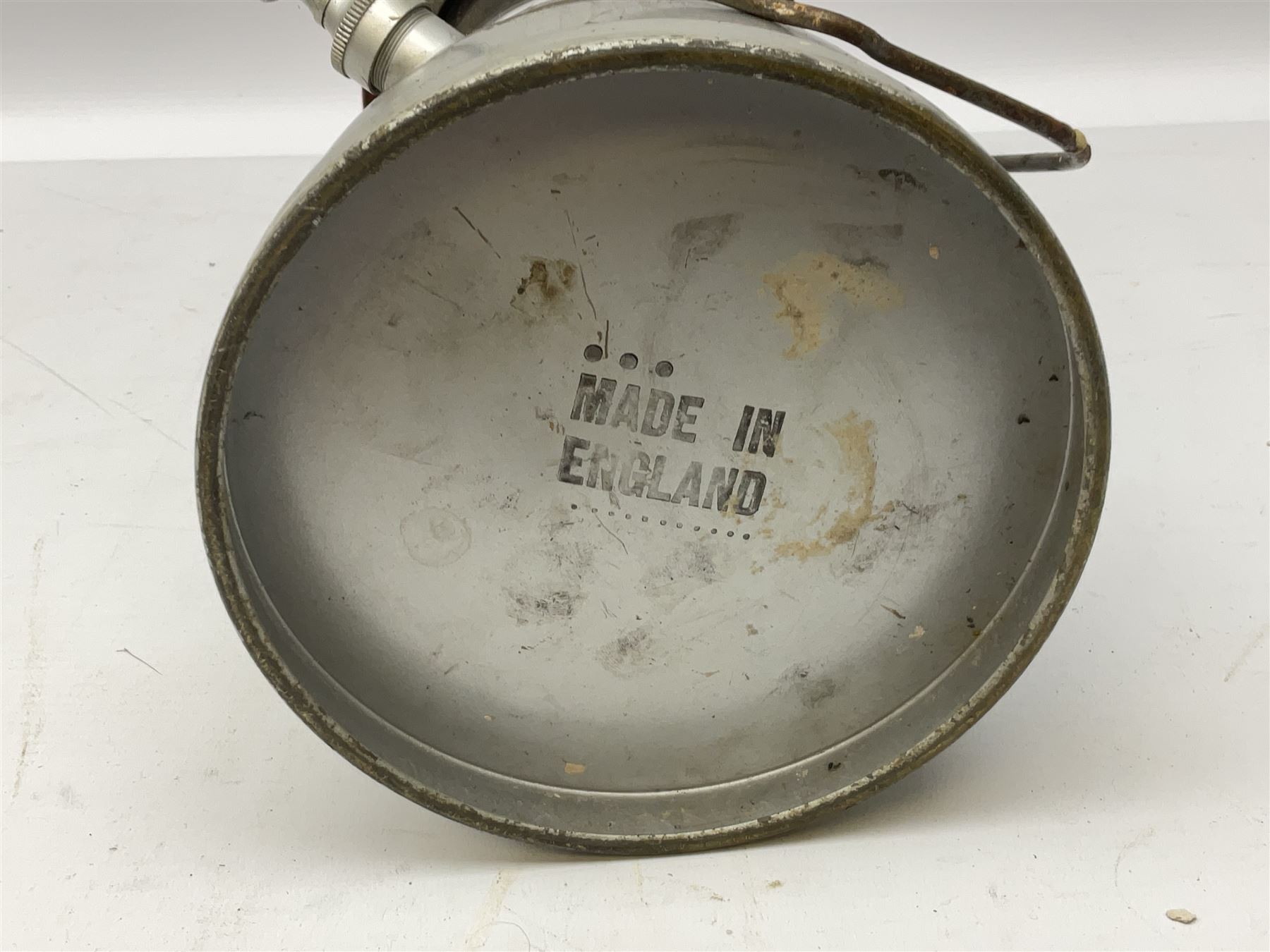 Copper and brass ship’s lamp marked ‘Anchor’, H25cm, Feuer hand storm lantern, Bialaddin Model 315 paraffin lamp and an Anchor lamp (4)