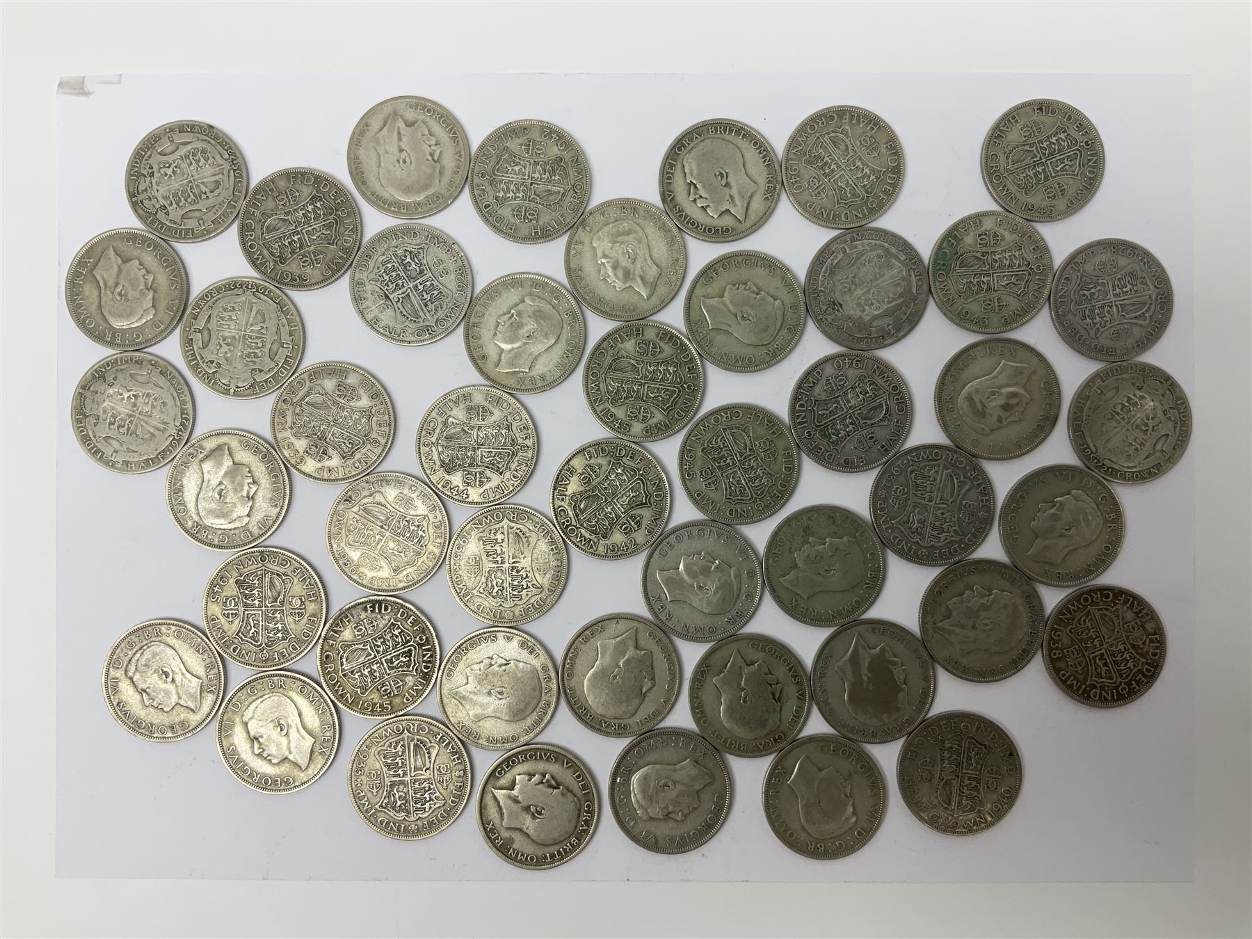 Approximately 650 grams of Great British pre 1947 silver halfcrown coins