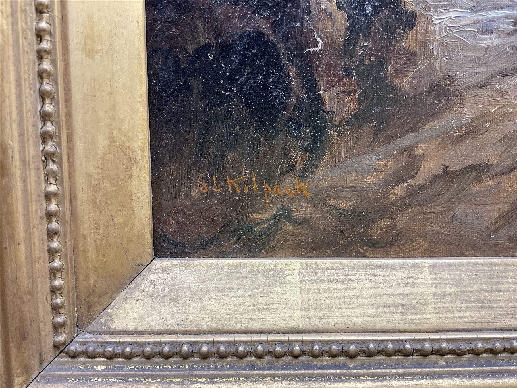 Sarah Louisa Kilpack (British 1839-1909): Collecting Seaweed on the 'Guernsey' Coast, oil on canvas signed, titled verso 50cm x 75cm