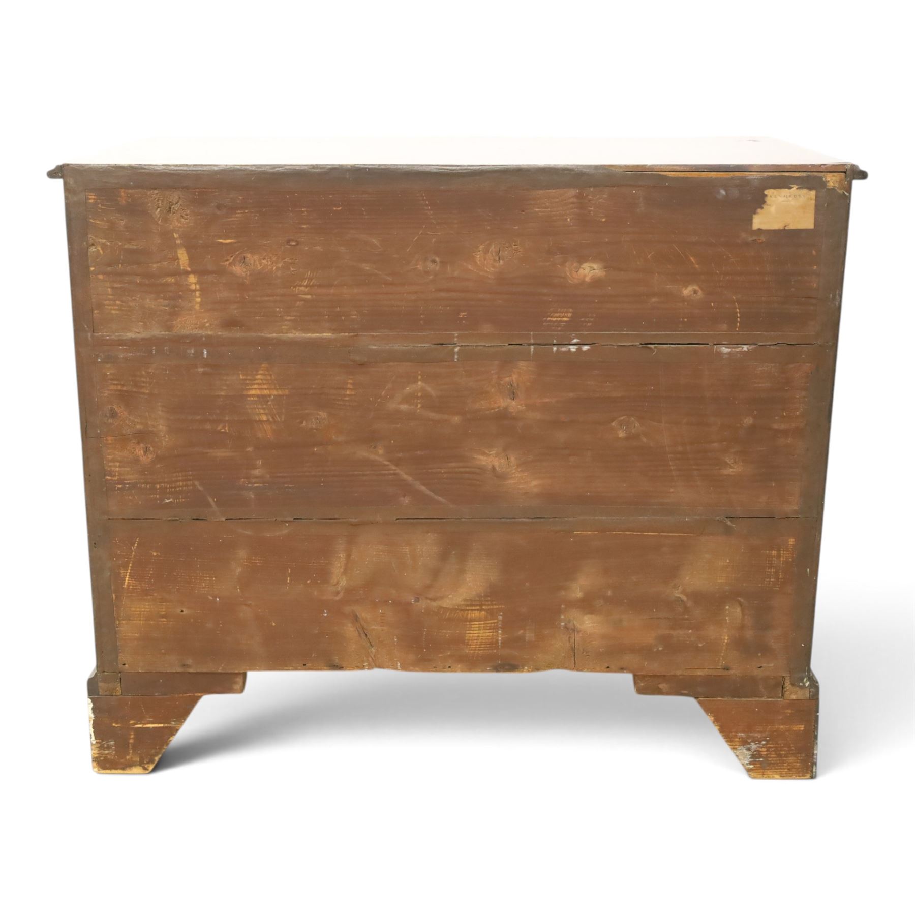 George III straight front mahogany chest, fitted with four graduating drawers with cockbeaded edges, raised on bracket feet