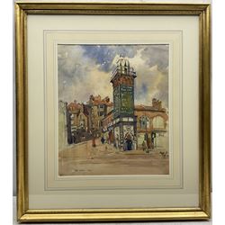 Fred Lawson (British 1888-1968): 'Wizard on the Wall' - Bland's Cliff Scarborough, watercolour and pencil signed and dated 1930, 37cm x 31cm