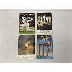 Four mid-late 1980s cricket programmes to include signed England vs Pakistan 1987 example, signed Bill ( Charles William Jeffrey ) Athey and two others indistinct 