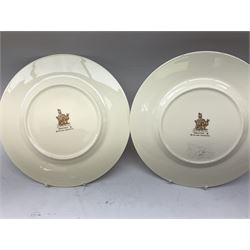 Royal Doulton Bunnykins ceramics, comprising two baby bowls, twin handled cup, two plates, money box, cup, bowl and spoon (9)