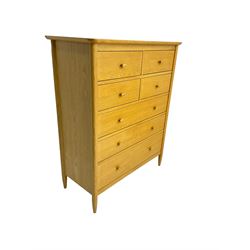 Light oak seven drawer chest 