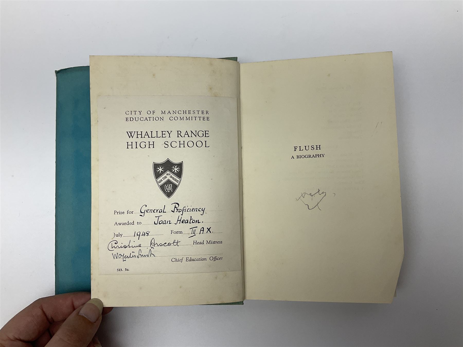 Woolf Virginia: Flush A Biography. Hogarth Press 1933 New Edition with dustjacket; Munroe Kirk: Through Swamp and Glade. 1897 First Edition; Kirby Mary & Elizabeth: Beautiful Birds in Far Off Lands. 1873. Colour plates; and two other books (5)