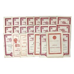 Arsenal F.C. - twenty-five home programmes 1947/48 including Division One, F.A. Cup, Football Combination Cup (Reserves) and a Friendly Match; some Souvenir editions and duplicates (25)