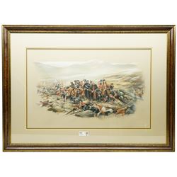 Joel Kirk (British 1948-) after William Barns Wollen (British 1857-1936): 'The Last Stand at Gundermuck', pastel signed and titled 53cm x 83cm