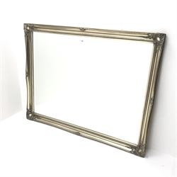  Large rectangular wall mirror with gilt swept frame, W137cm, H107cm  