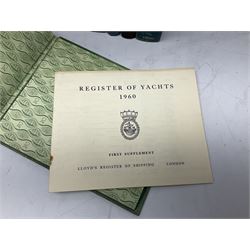 Lloyd's Register of Yachts 1960, marked 'Eole' to front cover; six other books on yachts and yachting; and thirteen other books of maritime interest