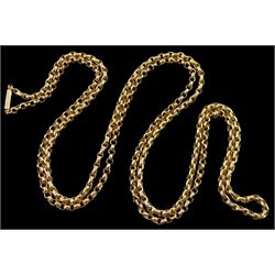 9ct gold belcher link necklace, with barrel clasp