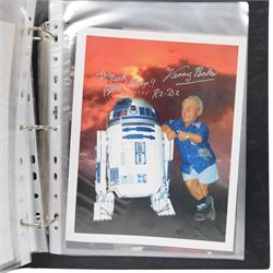 Collection of Sci-Fi signed photographs, mostly Star Wars, including Kenny Baker (R2D2), Jeremy Bulloch (Boba Fett), Michael Carter (Bib Fortuna), Phil Brown (Uncle Owen), Peter Mayhew (Chewbacca), Mike Edmonds (Logray), Warwick Davies (Wicket), Dave Prowse (Darth Vader) and Lou Ferringo (The Hulk), all dedicated, obtained at the Dave Prowse Promotions Mulitcon Event 1998 at The Norbreck Caste Hotel, Blackpool
