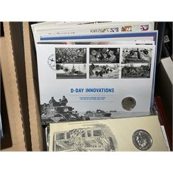 Approximately one hundred and fifteen Royal Mint coin covers, in two ring binder folders and loose, together with approximately 53 grams of Great British pre-1920 and approximately 68 grams of Great British pre-1947 silver threepence coins, and a small quantity of further pre-decimal coins