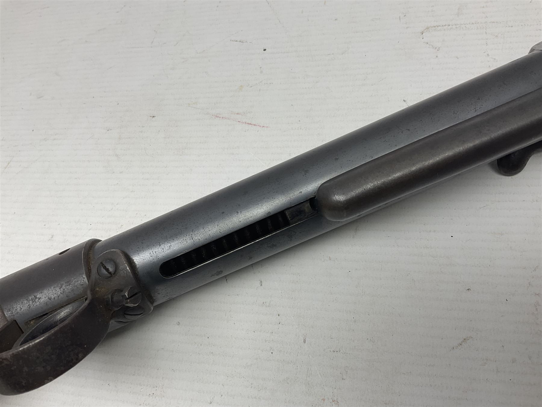 Early 20th century BSA Standard .177 Cal. Air Rifle (No.1), early A prefix number A67, with blued finish, top-loading, push-button underlever action, walnut semi-pistol grip stock with chequered BSA logo L101cm overall; with contemporary canvas case; NB: AGE RESTRICTIONS APPLY TO THE PURCHASE OF AIR WEAPONS.