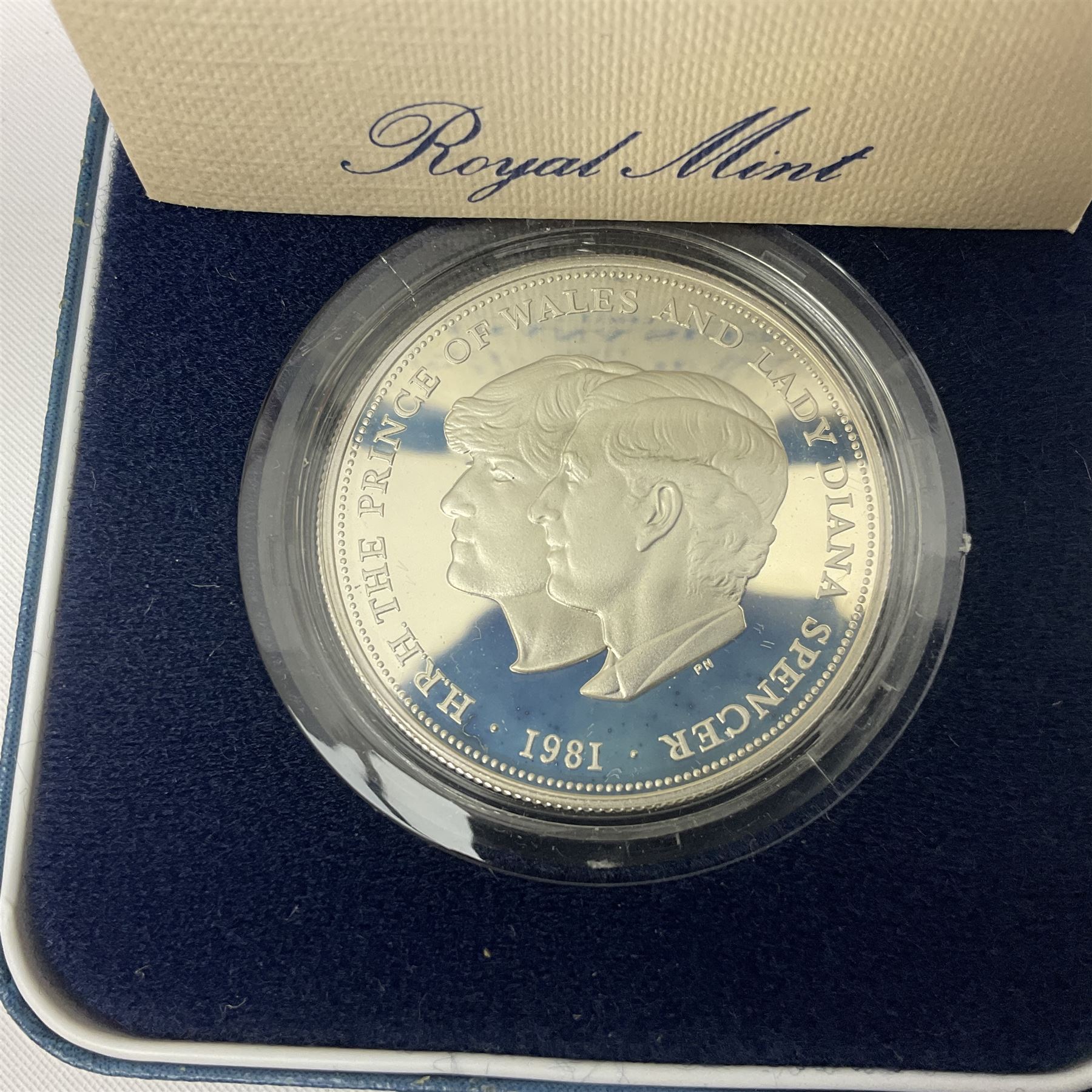 Four The Royal Mint United Kingdom silver proof coins, comprising two 1980 'Her Majesty Queen Elizabeth The Queen Mother' crowns, 1981 'Commemorating The Marriage Of His Royal Highness The Prince Of Wales And Lady Diana Spencer' crown and 1997'Golden Wedding Anniversary' five pounds, all cased with certificates 