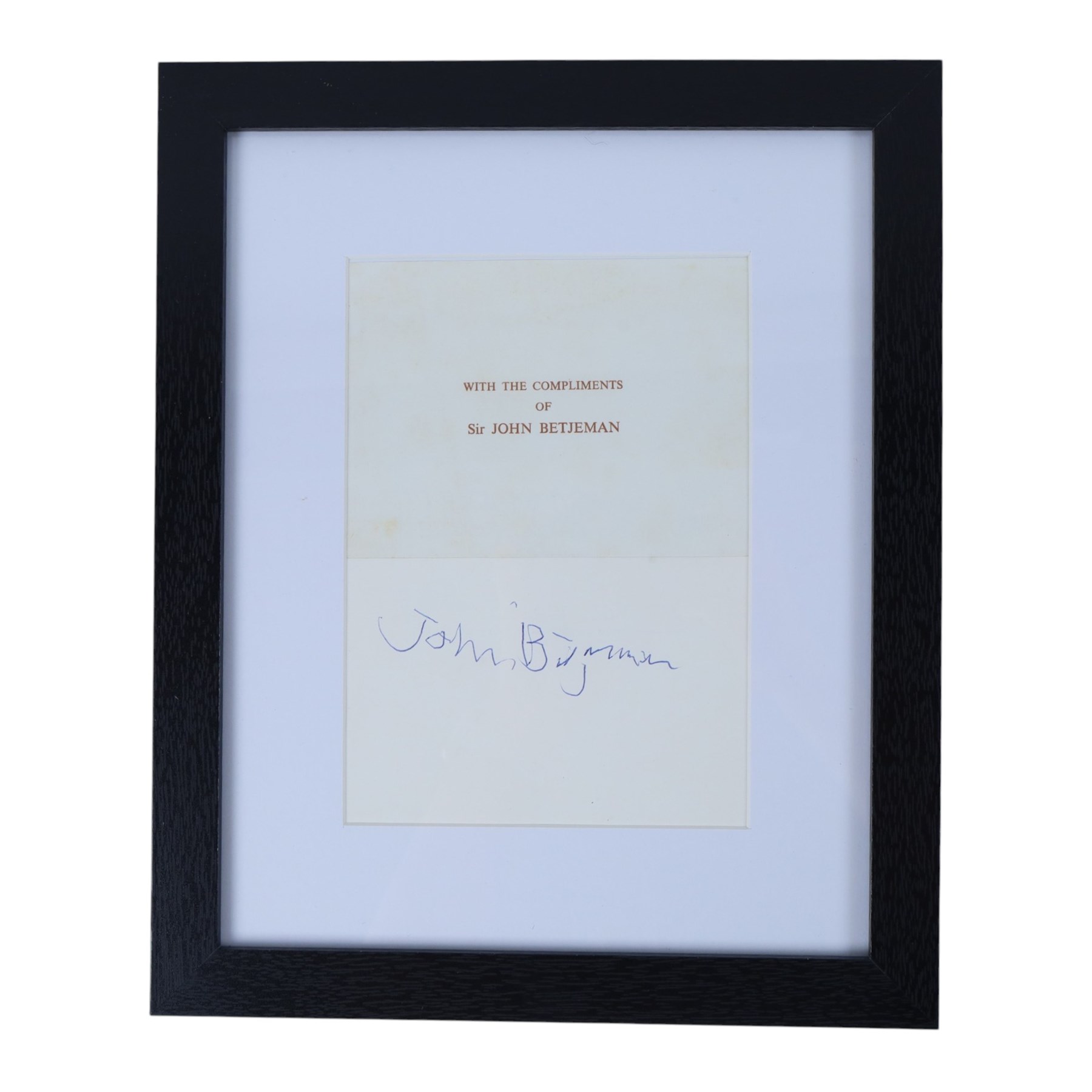 Collection of John Betjeman books and memorabilia, to include first edition 'Summoned by the Bells' hardback, framed autograph of Betjeman, vinyl of 'Myfanwy' poem and three other books