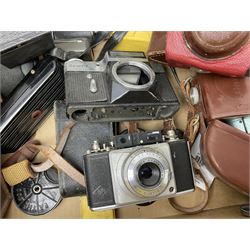 Corfield Periflex Gold Star camera body with Lumax 1:2:4 50mm lens, and other camera bodies and equipment