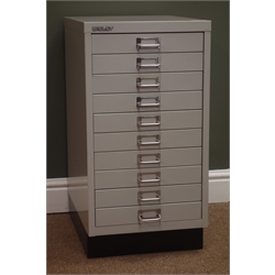 Bisley filing cabinet, ten drawers, plinth base, W35cm, H68cm, D48cm  