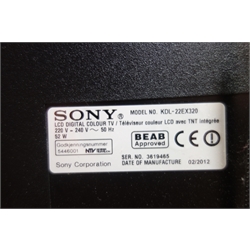  Two Sony LCD TV KDL-22EX320 (This item is PAT tested - 5 day warranty from date of sale)   