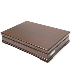 Canteen of silver plated Dubarry pattern cutlery for eight covers together with some additional items in mahogany box