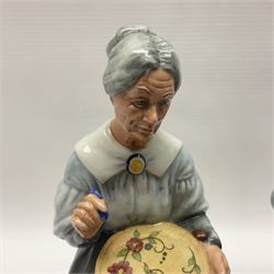 Two Royal Doulton figures, Embroidery HN2855 and Eventide HN2814