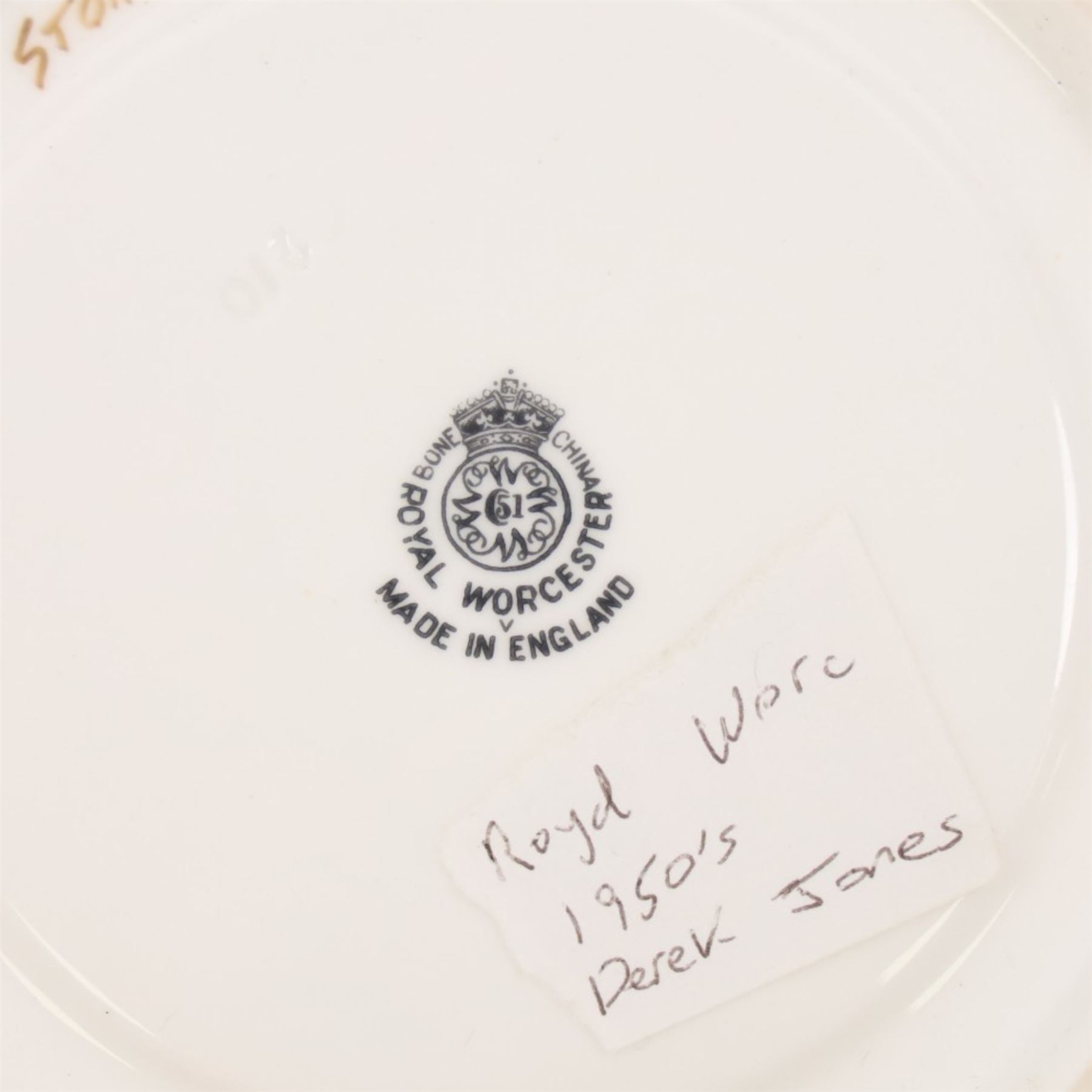 Royal Worcester large novelty cup and saucer, each hand pained, the cup with grouse, the saucer with stonechat