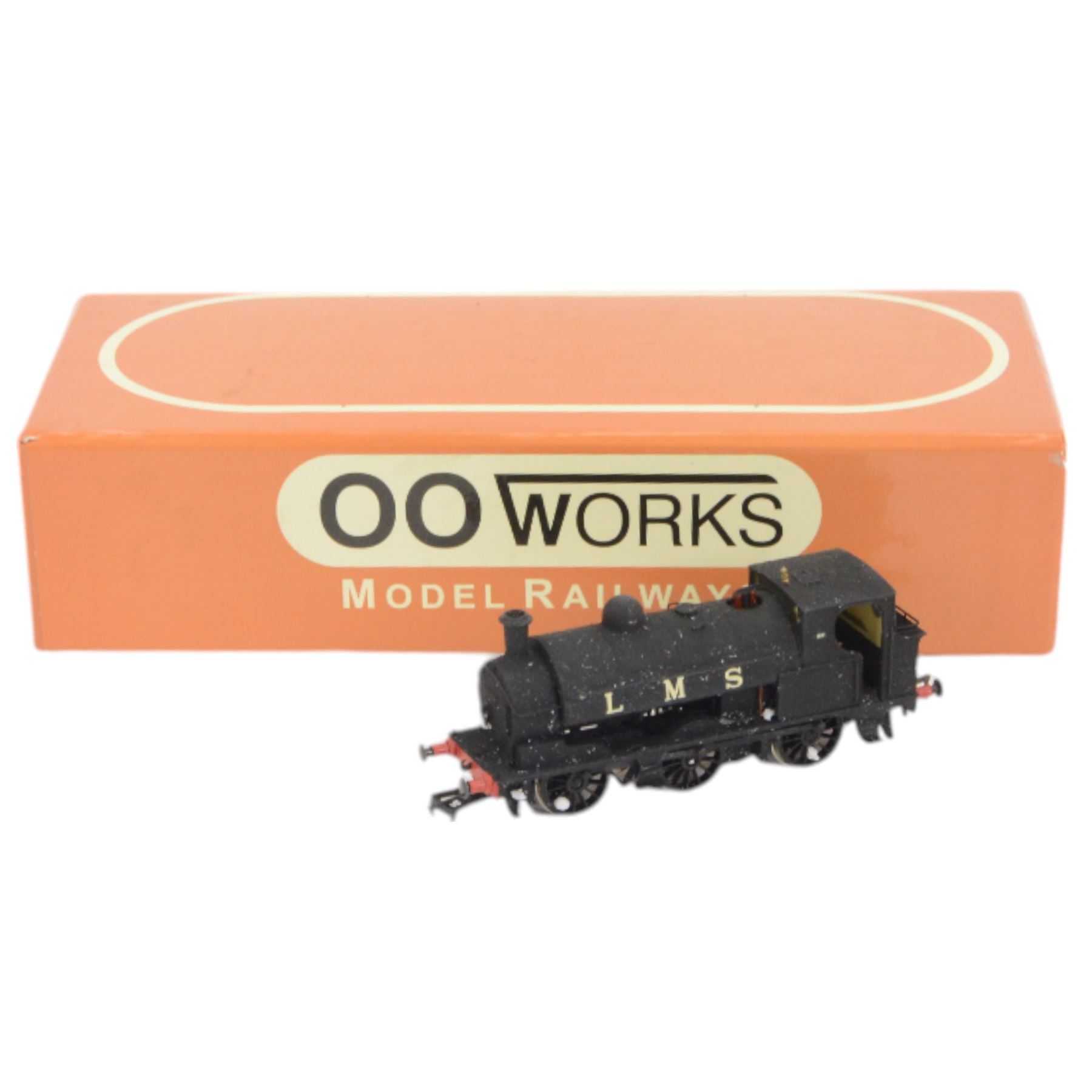 OO Works 00 gauge Aspinall/Barton Wright Ex L&YR 0-6-0 Saddle Tank in LMS black livery, boxed