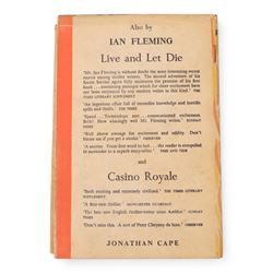 Fleming, Ian - James Bond 'Moonraker' first edition state B, with shoot spelling correction on page 10, original black cloth with silver titles, with orange and yellow flame dust jacket, pub. Jonathan Cape, London 1955