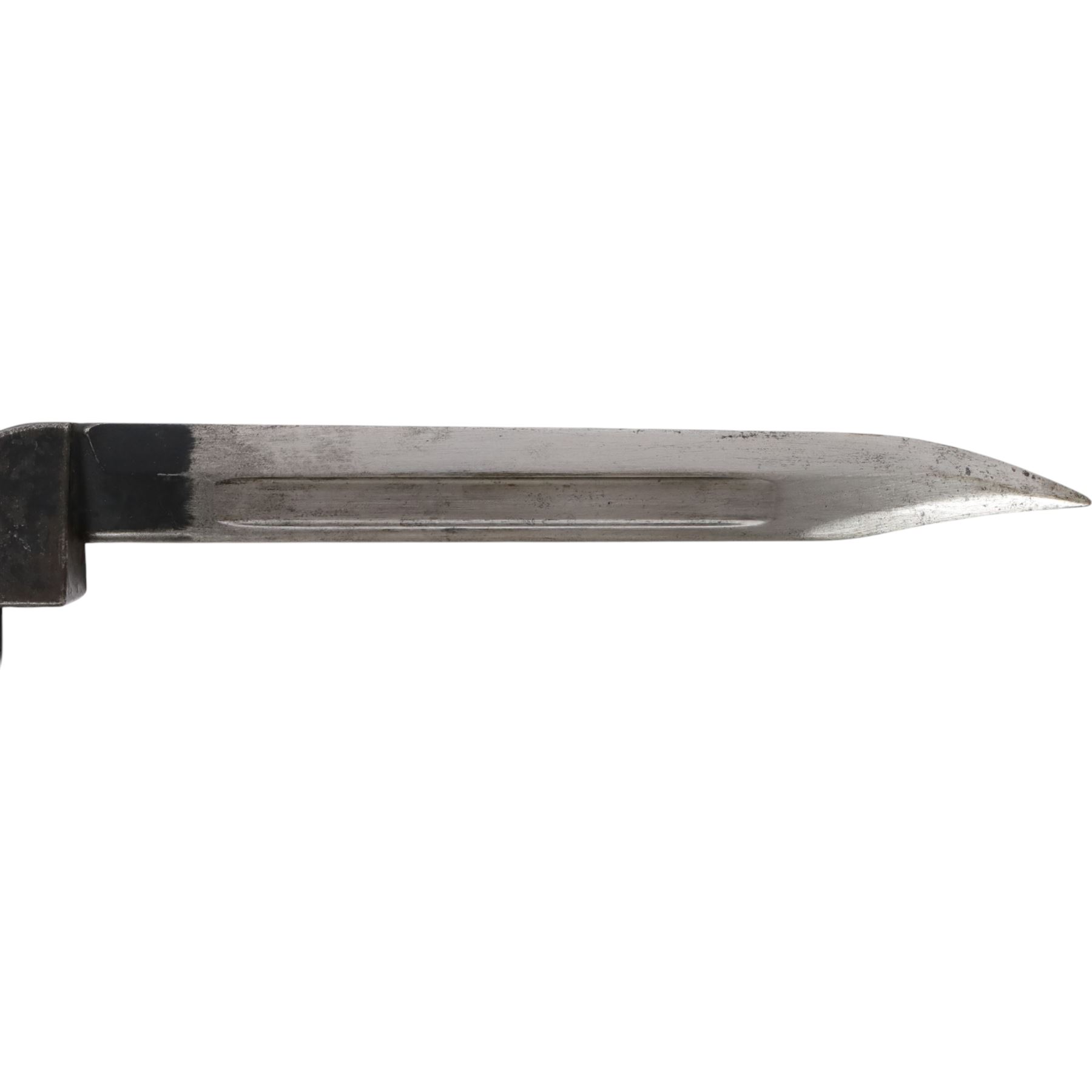 Lee Enfield 1944 knife bayonet with steel sheath, overall L27cm