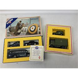 Nineteen boxed Corgi die-cast models sets, to include 50th Anniversary Battle of Britain, The Ruddles, The Bass, Ford- the general utility car, 150th Anniversary Penny Post, White Bread, Charrington etc