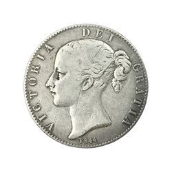 Queen Victoria 1844 silver crown coin