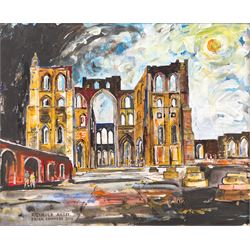 Brian Edwards (British 1944-): 'Rievaulx Abbey 2', mixed media on canvas signed and dated ...
