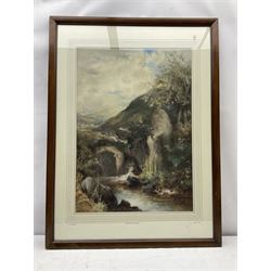 John Falconar Slater (British 1857-1937): 'A Mountain Stream', watercolour signed, titled on mount 75cm x 53cm