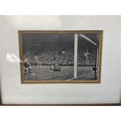 Limited edition First Day Cover 1987 for Sunderland's 50th Anniversary of Winning the F.A. Cup; signed by Raich Carter and Bobby Gurney No.1sp/500; limited edition First Day Cover 1993 to celebrate Raich Carter's 80th Birthday No.1aSp/100; photograph of the RAF XI v Scotland team including Carter and Stanley Matthews; photograph of Carter scoring against Preston N.E. in 1937; photograph of the Hull City squad on tour to Tel Aviv 1949; and photographic print entitled 'North v South Trial Match Bournemouth 2-4-27 Northern Boys' with manuscript note verso by Carter identifying which is him; all framed; Provenance: By direct descent from the family of Raich Carter having been consigned by his daughter Jane Carter (6)