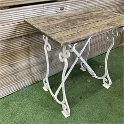 19th century white painted cast iron garden table - THIS LOT IS TO BE COLLECTED BY APPOINTMENT FROM DUGGLEBY STORAGE, GREAT HILL, EASTFIELD, SCARBOROUGH, YO11 3TX