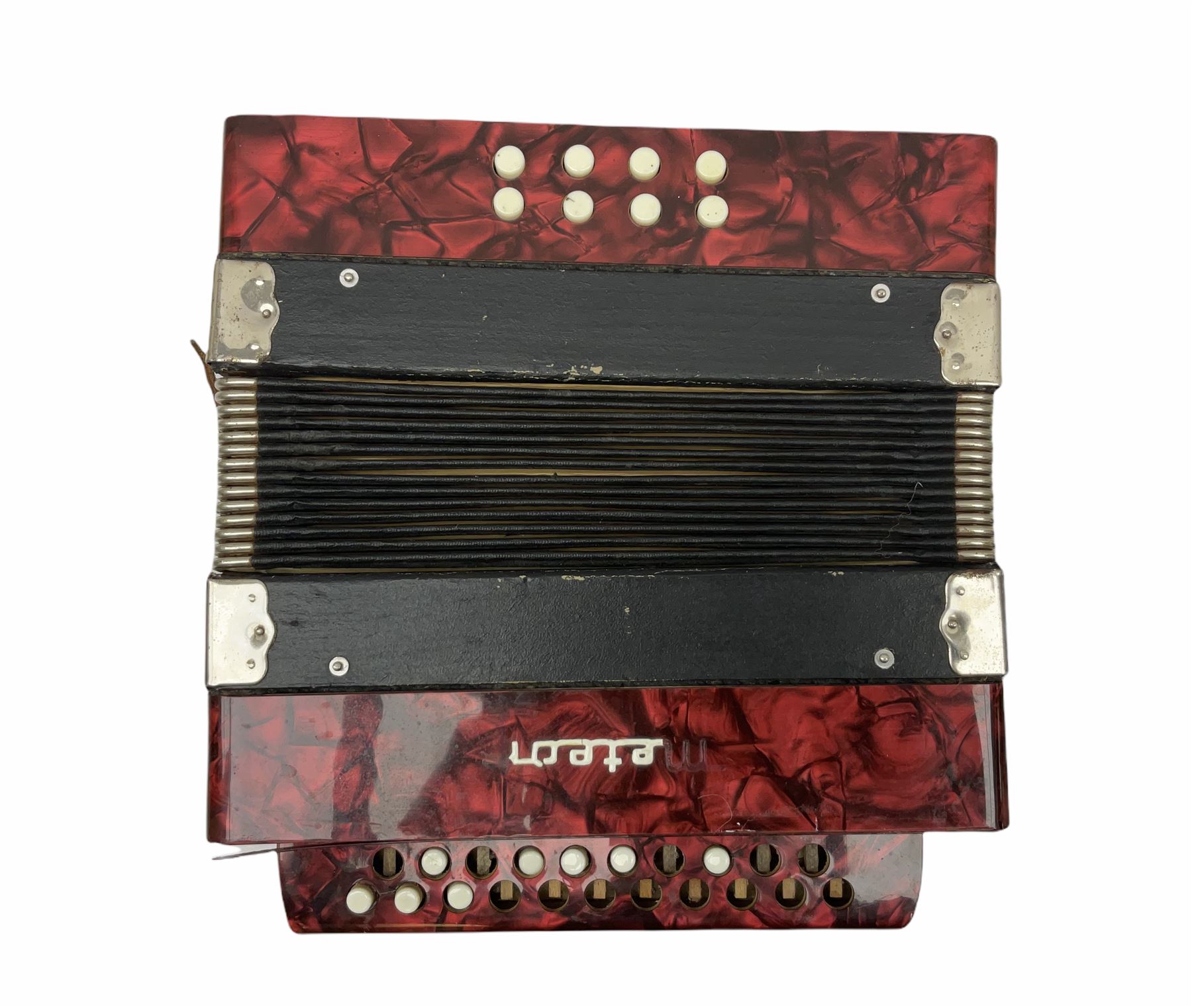 20th century German accordion by Geer Ludwig, together with a Meteor